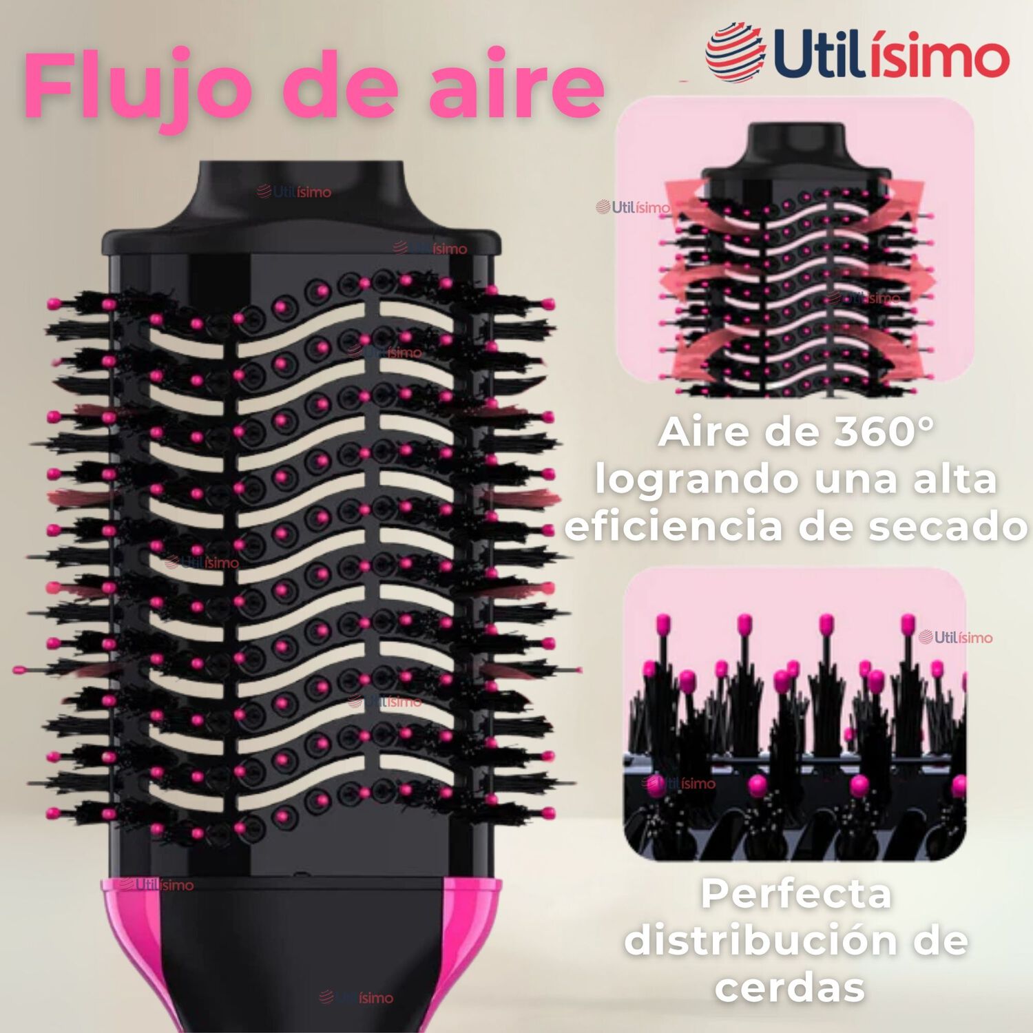 Cepillo Alisador Secador Hair Brush Pro3en1 image number 3.0