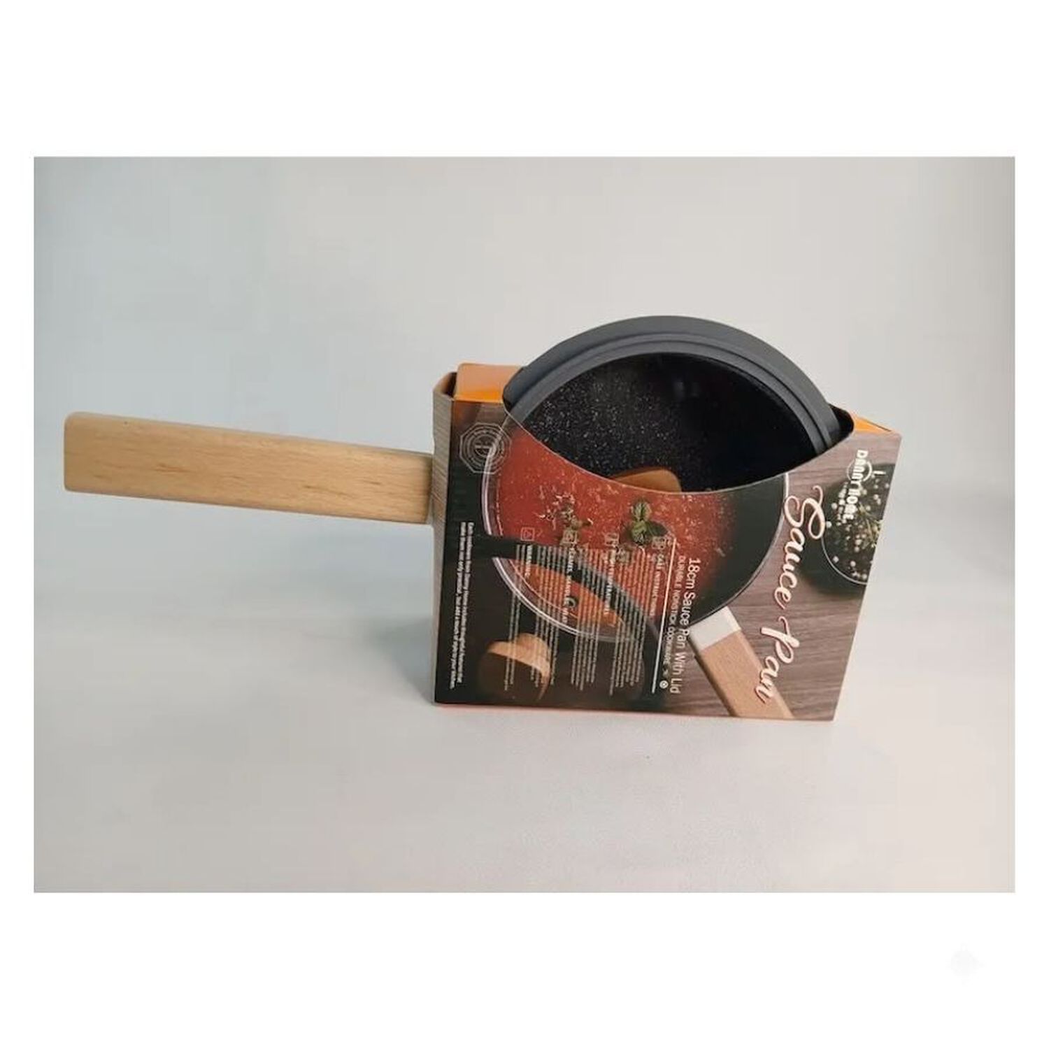 Olla Cacerola Antiadherente 18cm Con Tapa Mango Madera image number 3.0