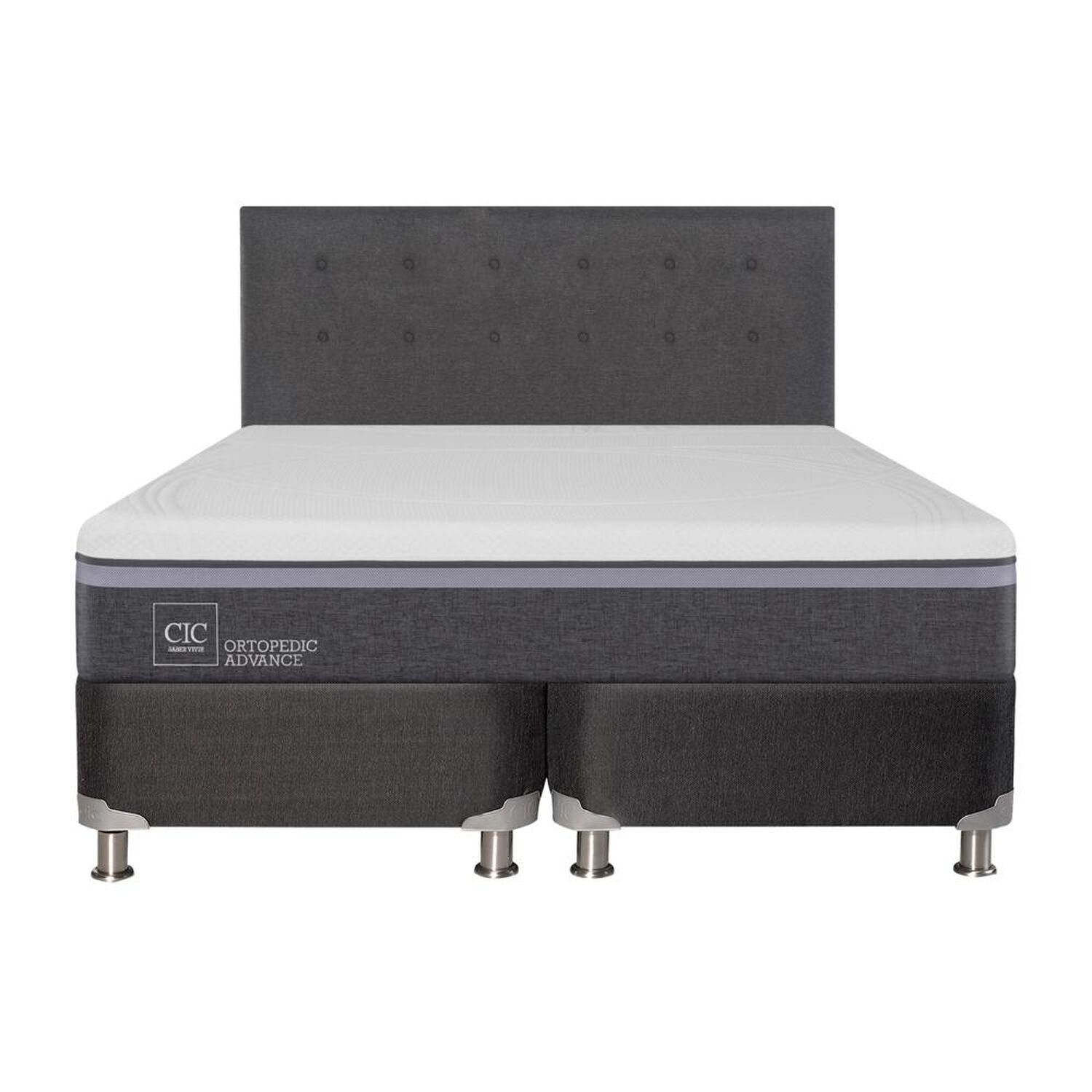 Box Spring Cic Ortopedic / 2 Plazas / Base Dividida  + Respaldo image number 0.0