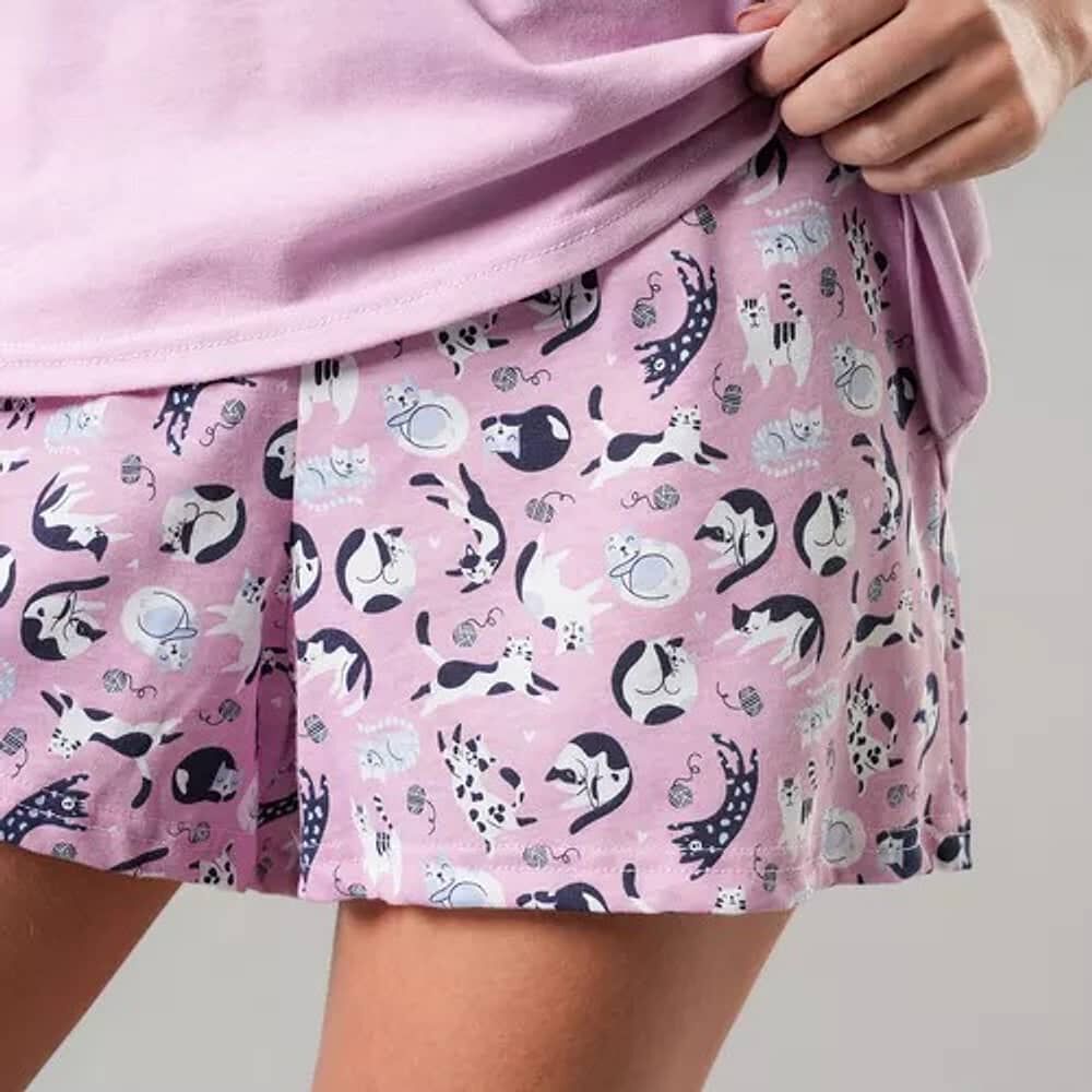 Pijama Top+ Short Marca Flores image number 1.0