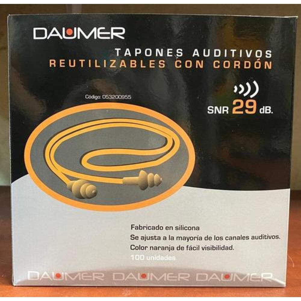 Tapon Auditivo Daumer Reutilizable (caja 100 Und) Con Cordon image number 1.0