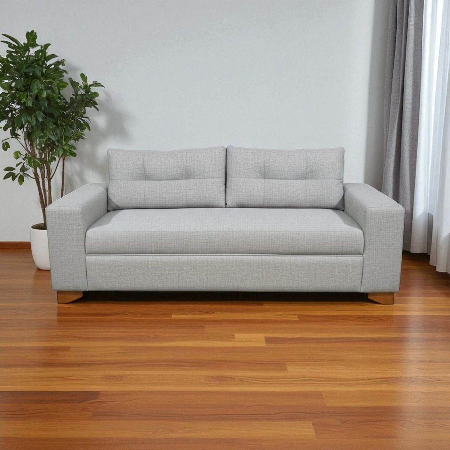 Sofa Paris Tres Cuerpos Lino Gris Claro image number 3.0