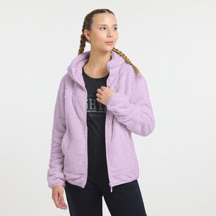 Poler&oacute;n Deportivo Liso Regular Cuello Alto Con Capucha Mujer Wetland