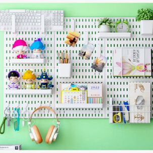 Organizador De Escritorio Pegado A La Pared Blanco