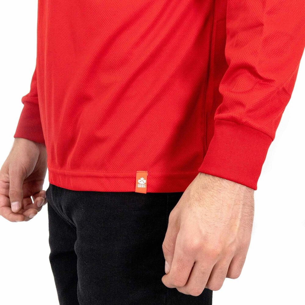 Polera Cooldry Quebec Manga Larga Rojo Hombre image number 5.0
