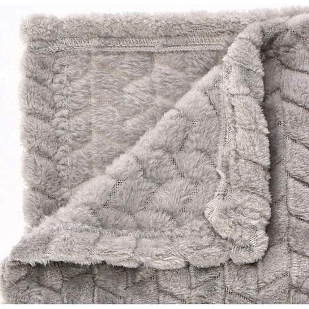 Frazada Andes Jacquard Flannel Gris 1.5 Plaza image number 3.0