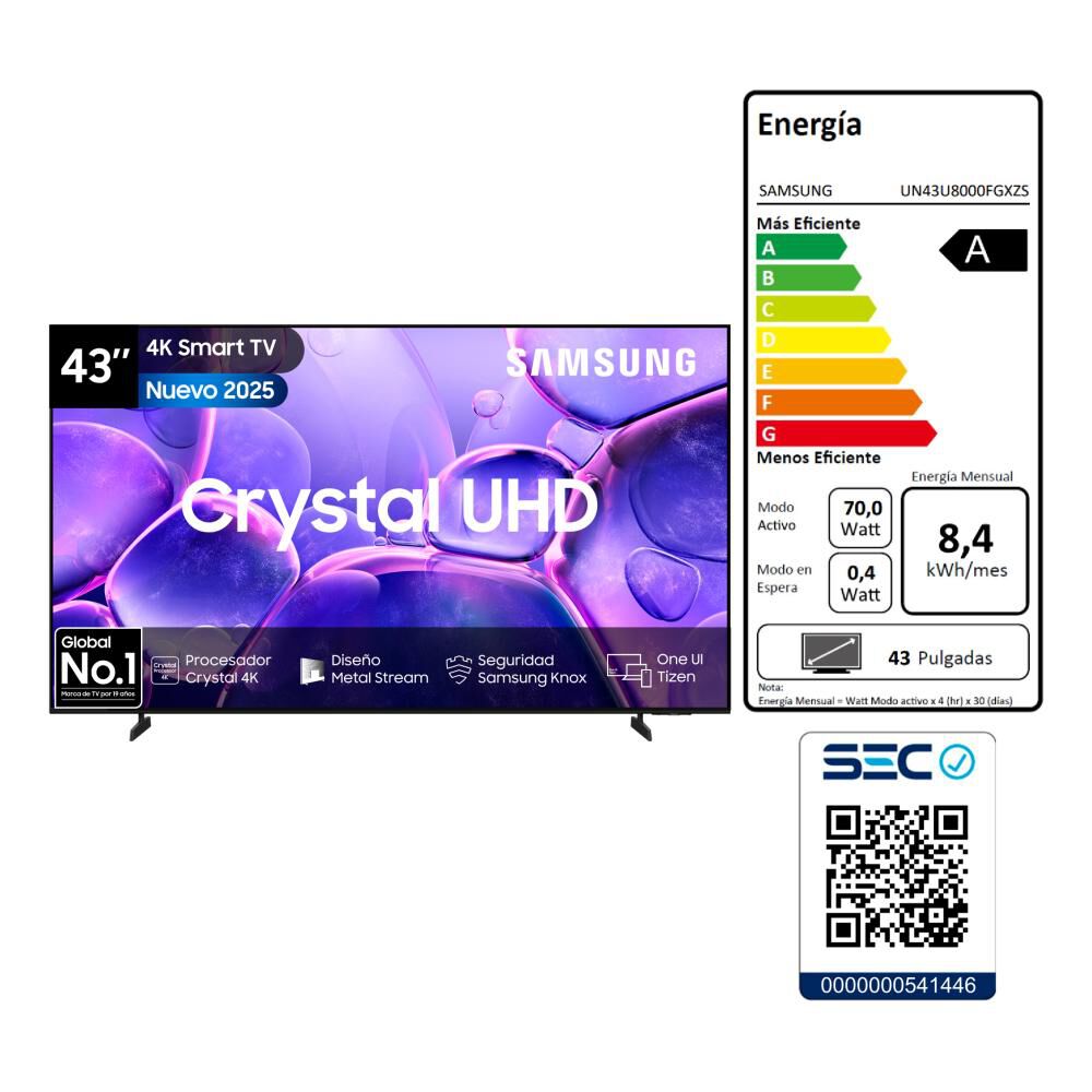 Led 43" Samsung U8000F / Ultra HD 4K / Smart TV 2025 image number 8.0