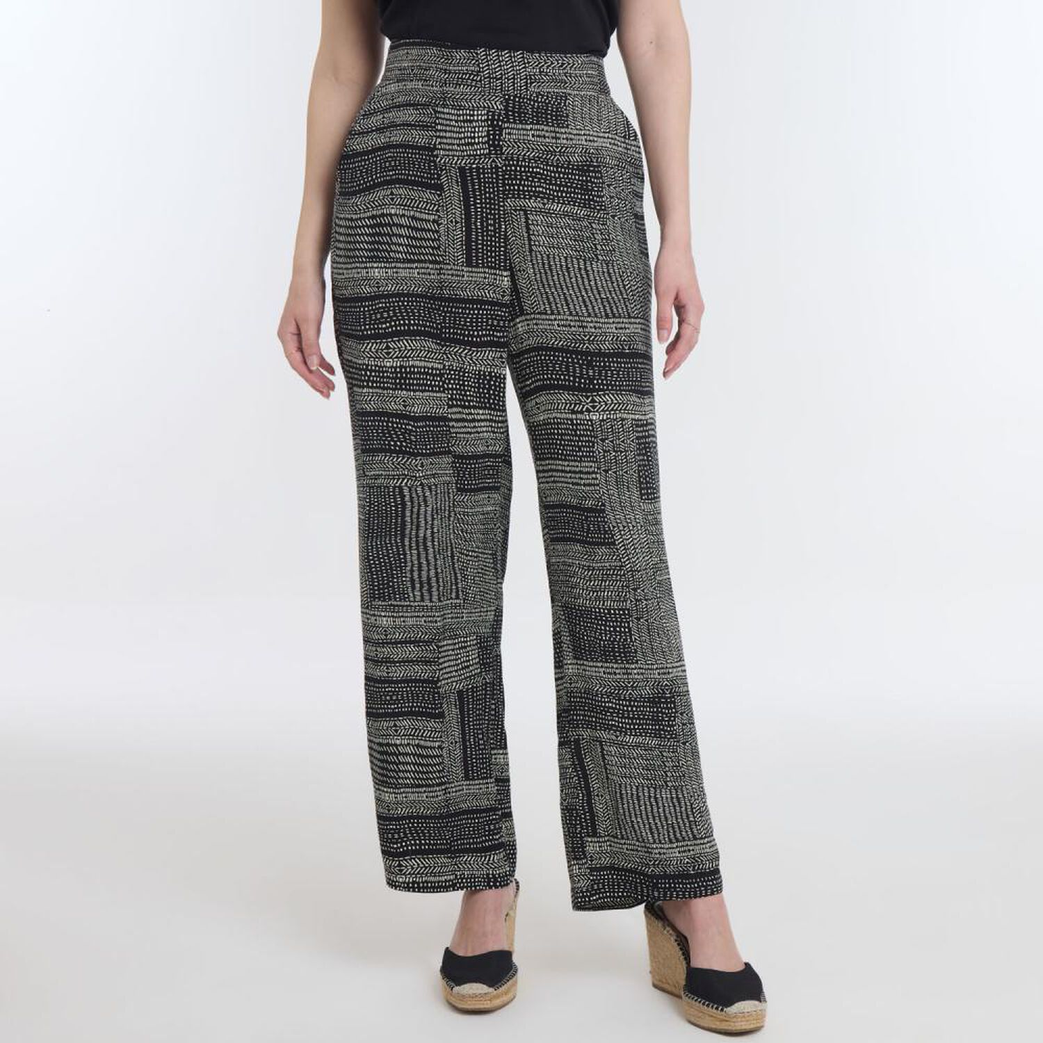 Pantal&oacute;n Full Print Tiro Medio Palazzo Mujer Geeps image number 0.0