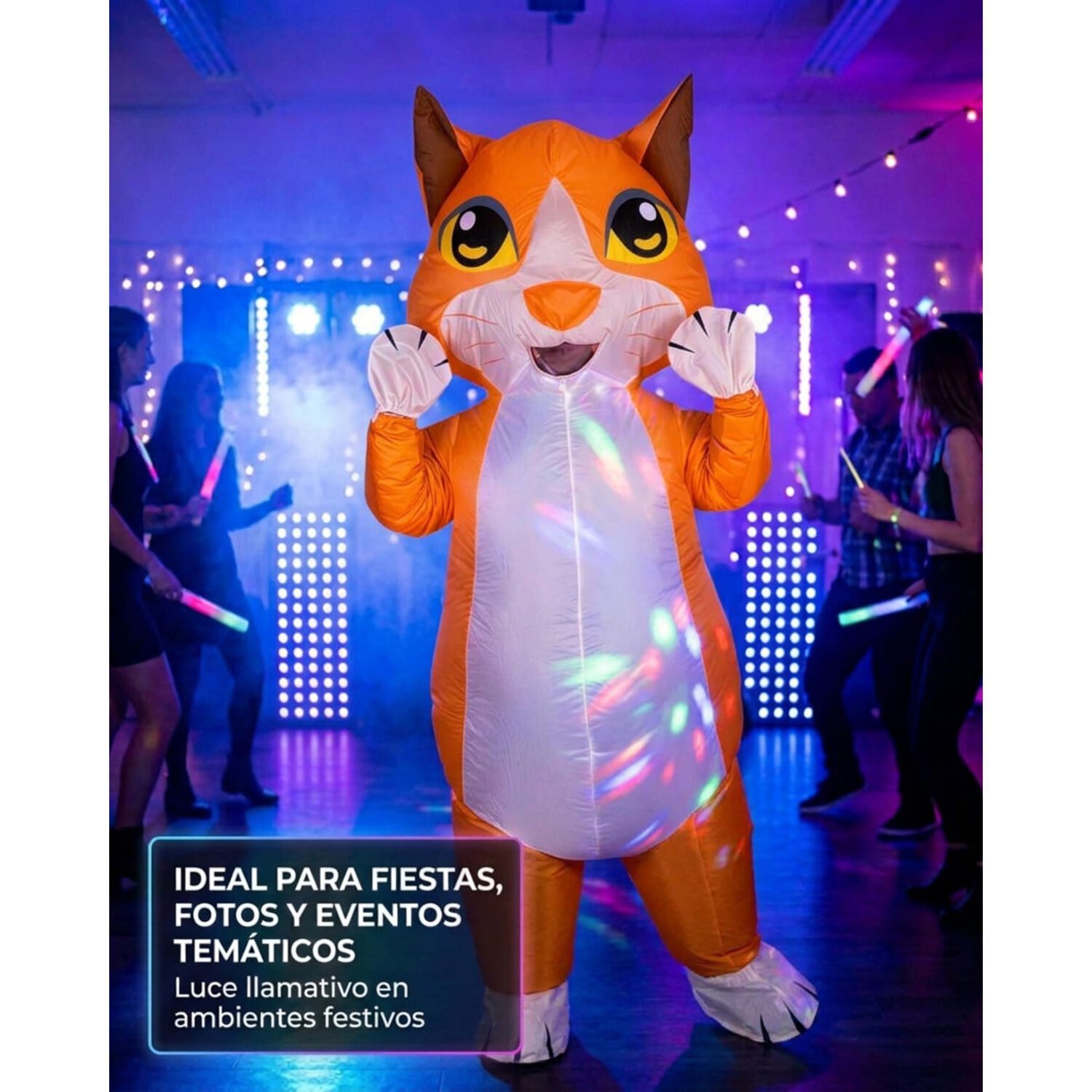 Disfraz Inflable De Gato Adulto Completo Halloween image number 11.0
