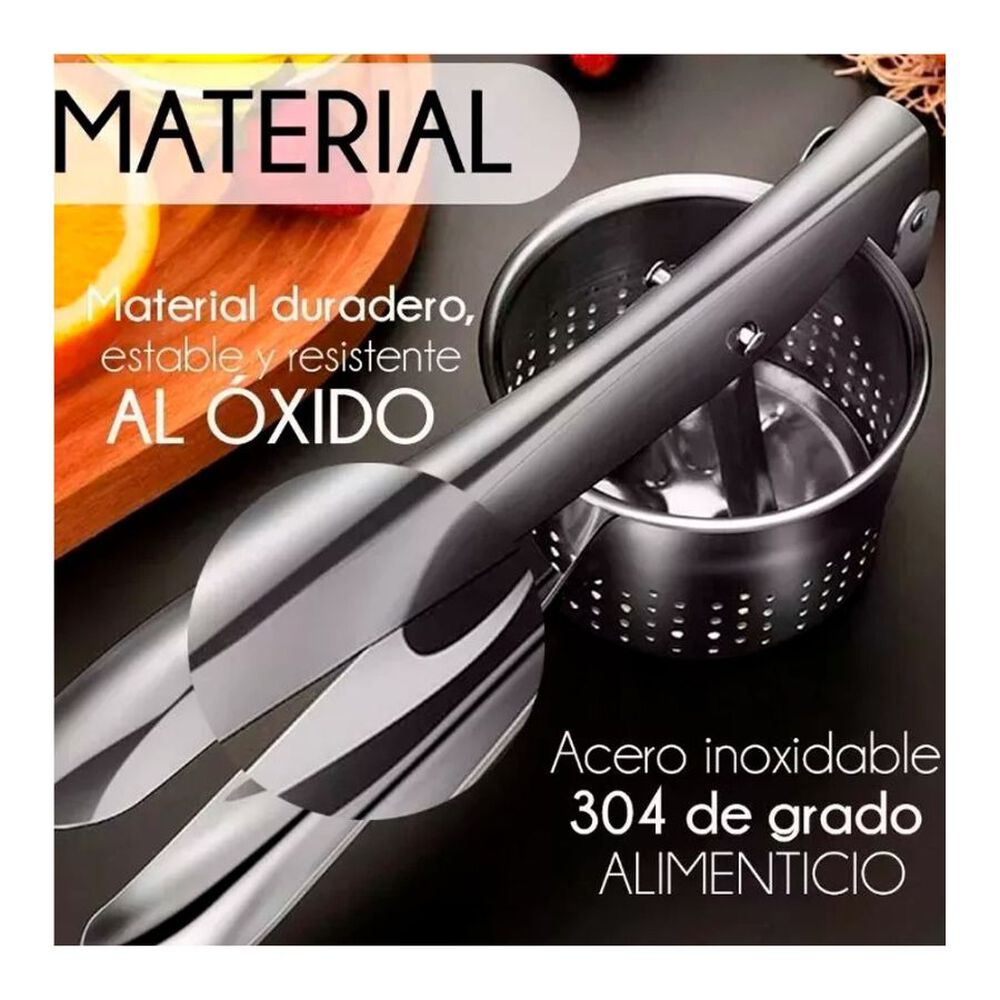 Machacador Prensa Aplastador De Papas Pur&eacute; Acero Inoxidable image number 3.0