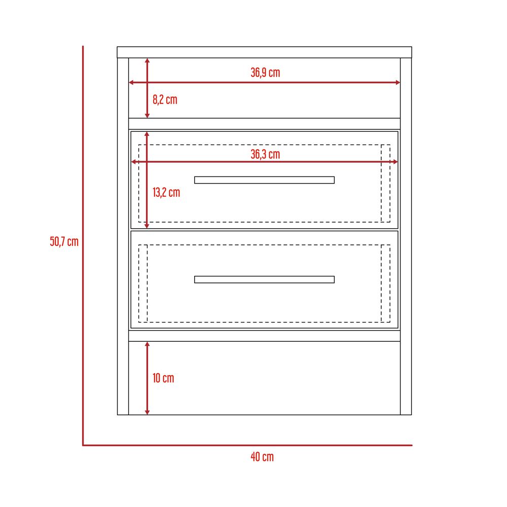 Velador 2 Cajones Fm 50.7x40x37.3 Cm Café Oscuro image number 7.0