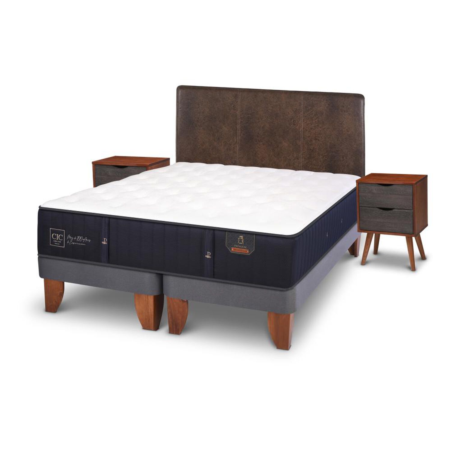 Cama Europea Cic Premium / King / Base Dividida + Set De Maderas image number 3.0