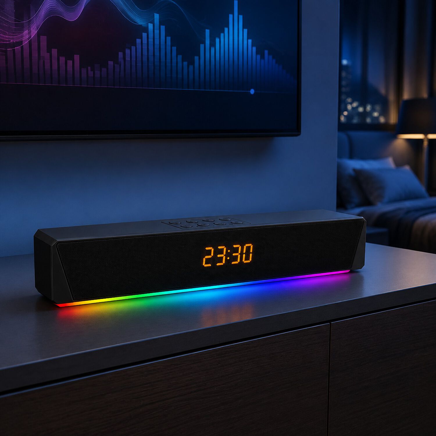 Barra De Sonido Inal&aacute;mbrica Bluetooth Rgb Recargable image number 7.0