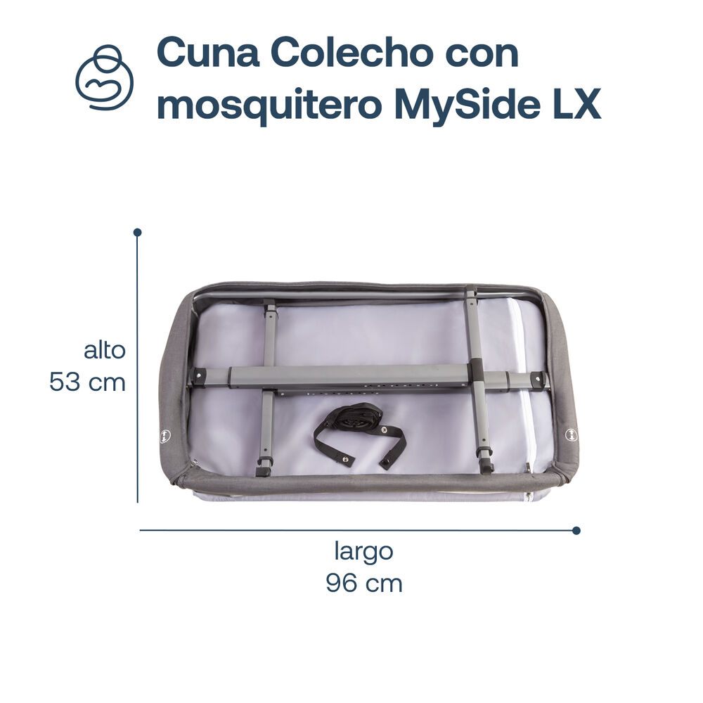 Cuna Colecho Con Mosquitero Myside Lx Gris Bebesit image number 7.0