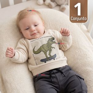 Conjunto Buzo Poler&oacute;n 2 Piezas Beb&eacute; Ni&ntilde;o Dino Street