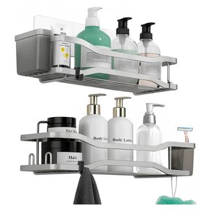 Organizador De Ducha Adhesivo Set 2 Inoxidable Blanco