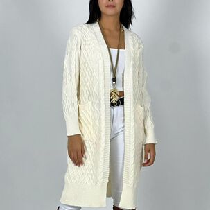 Cárdigan Bolsillos Diseño Blanco Invierno