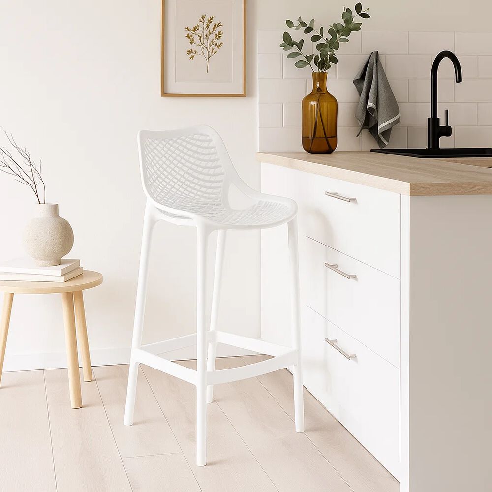 Taburete Piso De Bar Terraza Exterior Air Berlín - Blanco image number 3.0