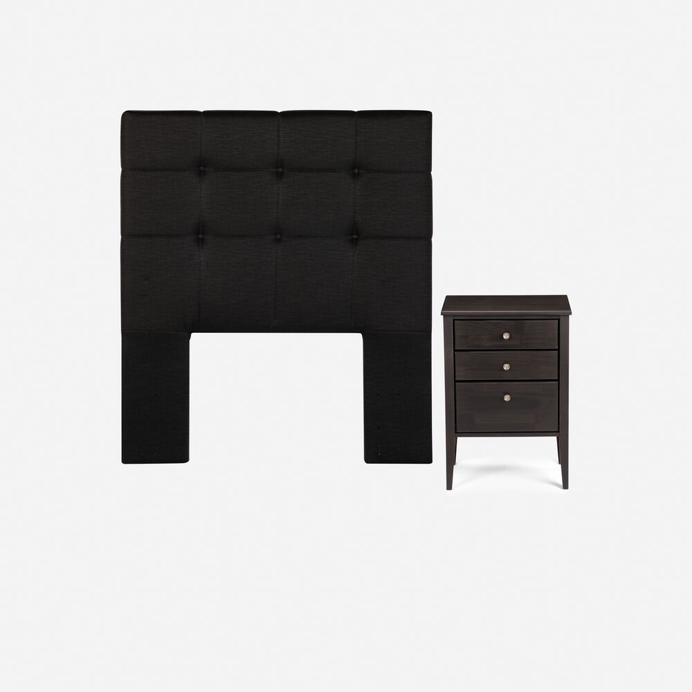 Cama Europea Rosen New Style 6 / 1.5 Plazas / Base Normal + Set De Maderas Issey Grafito image number 2.0