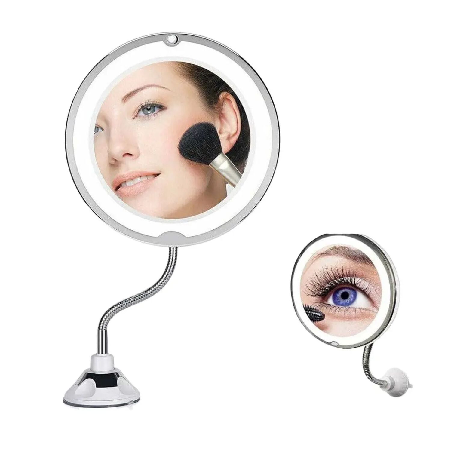 Espejo Flexible Plegable Luz Led Aumento 10x Redondo Espejo Para Maquillarse Espejo De Ba&ntilde;o image number 0.0