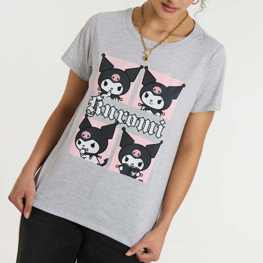 Polera Kuromi Manga Corta Cuello Redondo Mujer Freedom image number 4.0