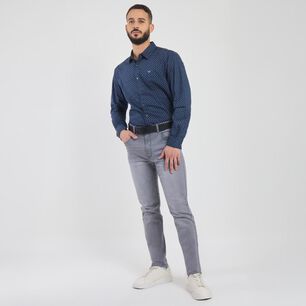 Camisa Estampada Slim Manga Larga Hombre Az Black