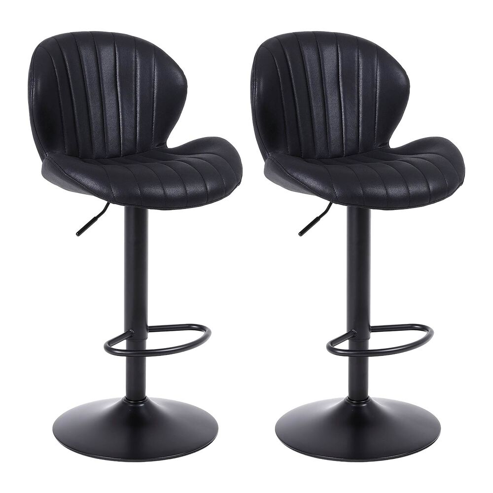 Pack 2 Pisos De Bar Lounge Con Respaldo Y Reposapiés Negro image number 0.0