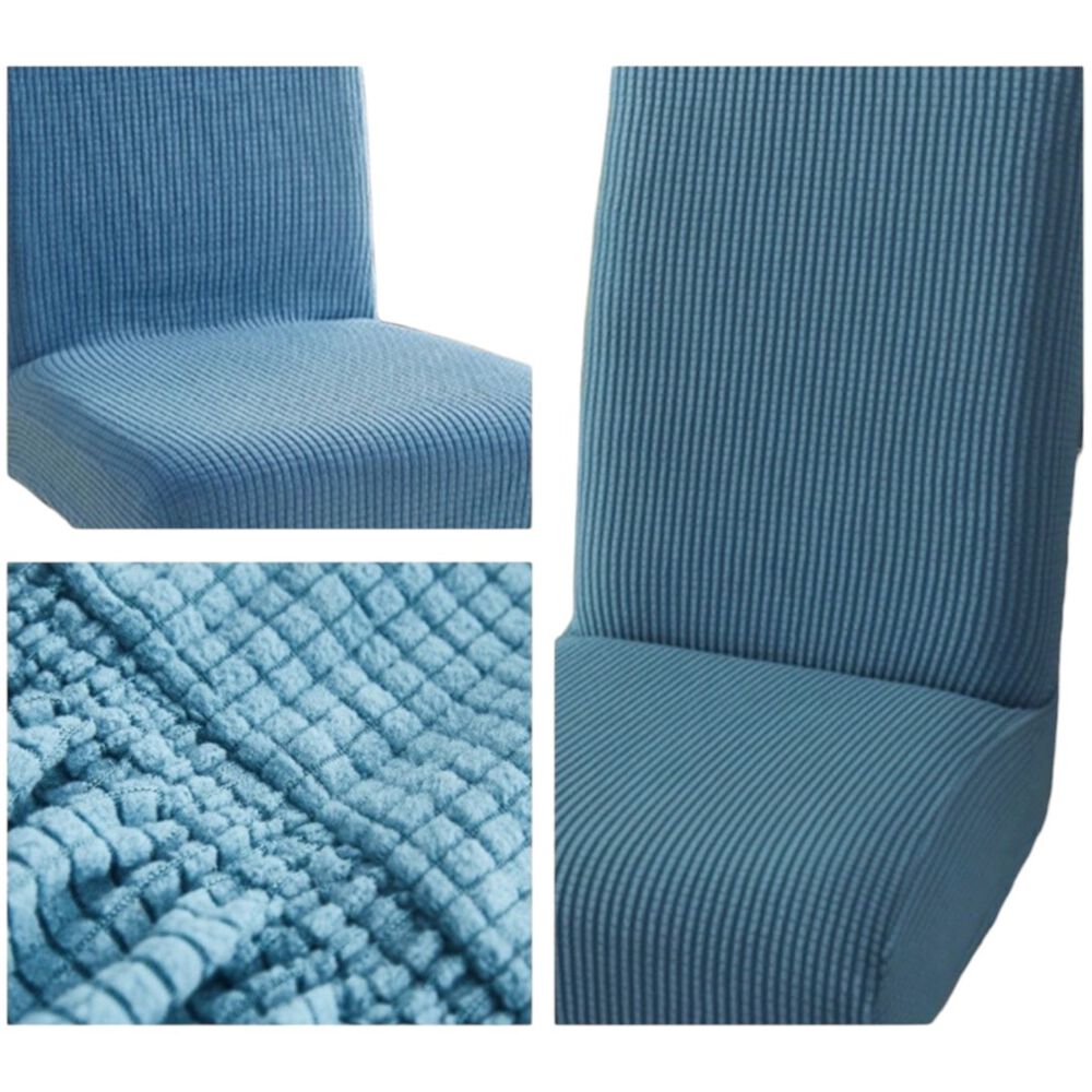  Pack 6 Fundas Protectoras Para Sillas Tela Elasticada Cuadrille Color Azul image number 3.0