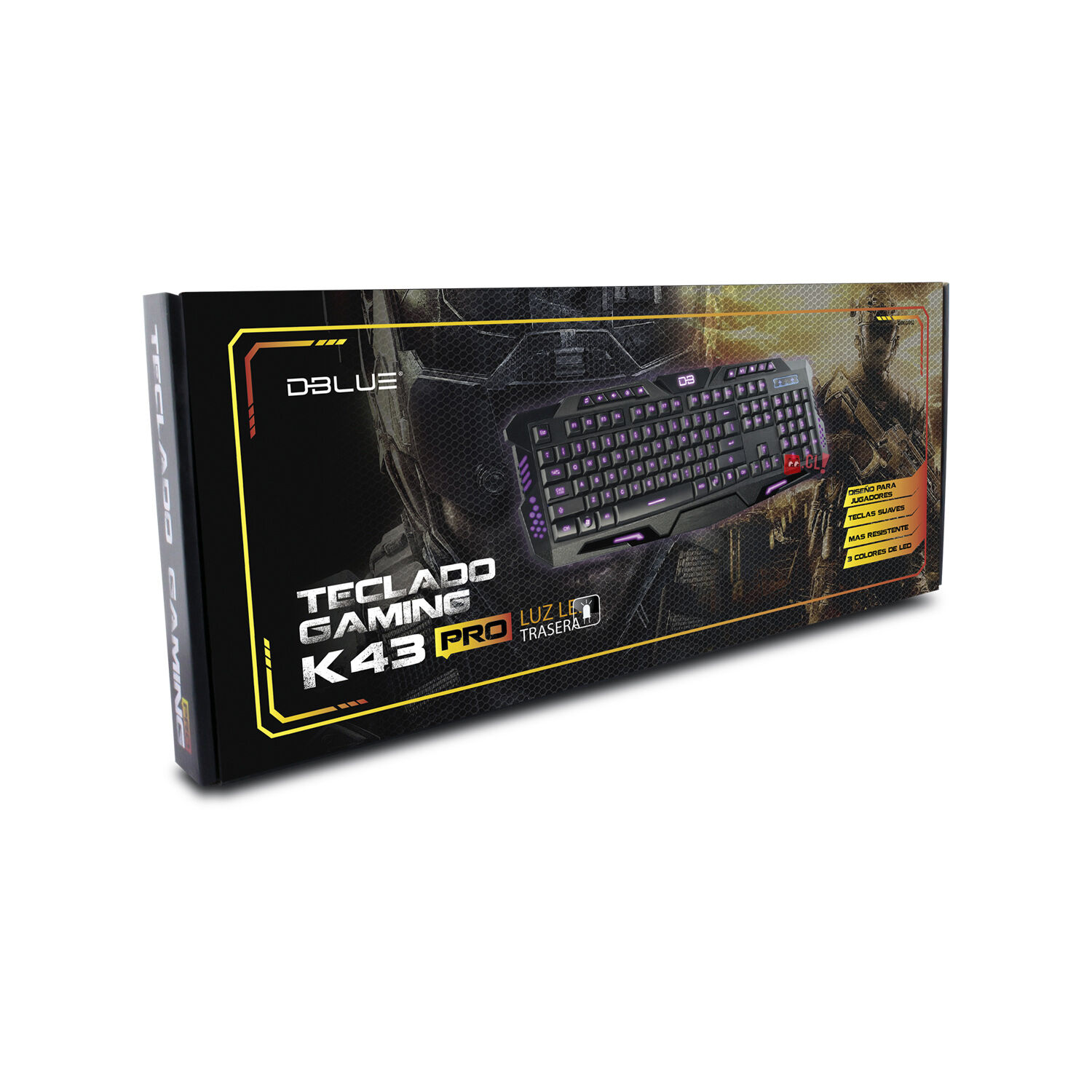 Teclado Gamer Pc Usb Iluminaci&oacute;n Rojo/azul/purpura - Ps image number 2.0