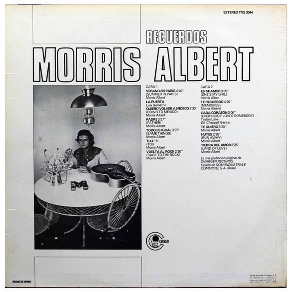 Morris Albert - Recuerdos | Vinilo Usado image number 1.0