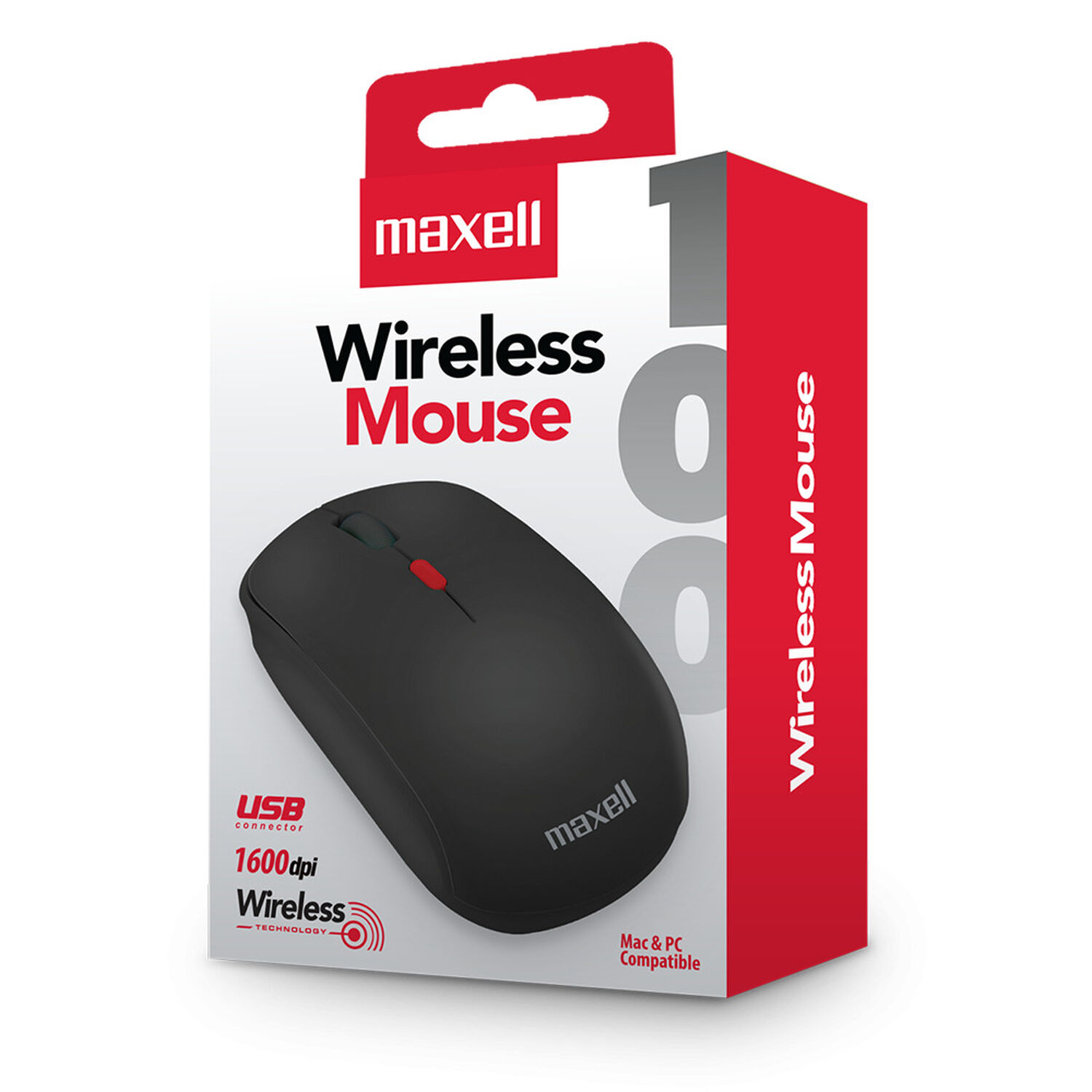 Mouse Inal&aacute;mbrico Maxell 1200 Dpi Mowl-100 Negro image number 2.0