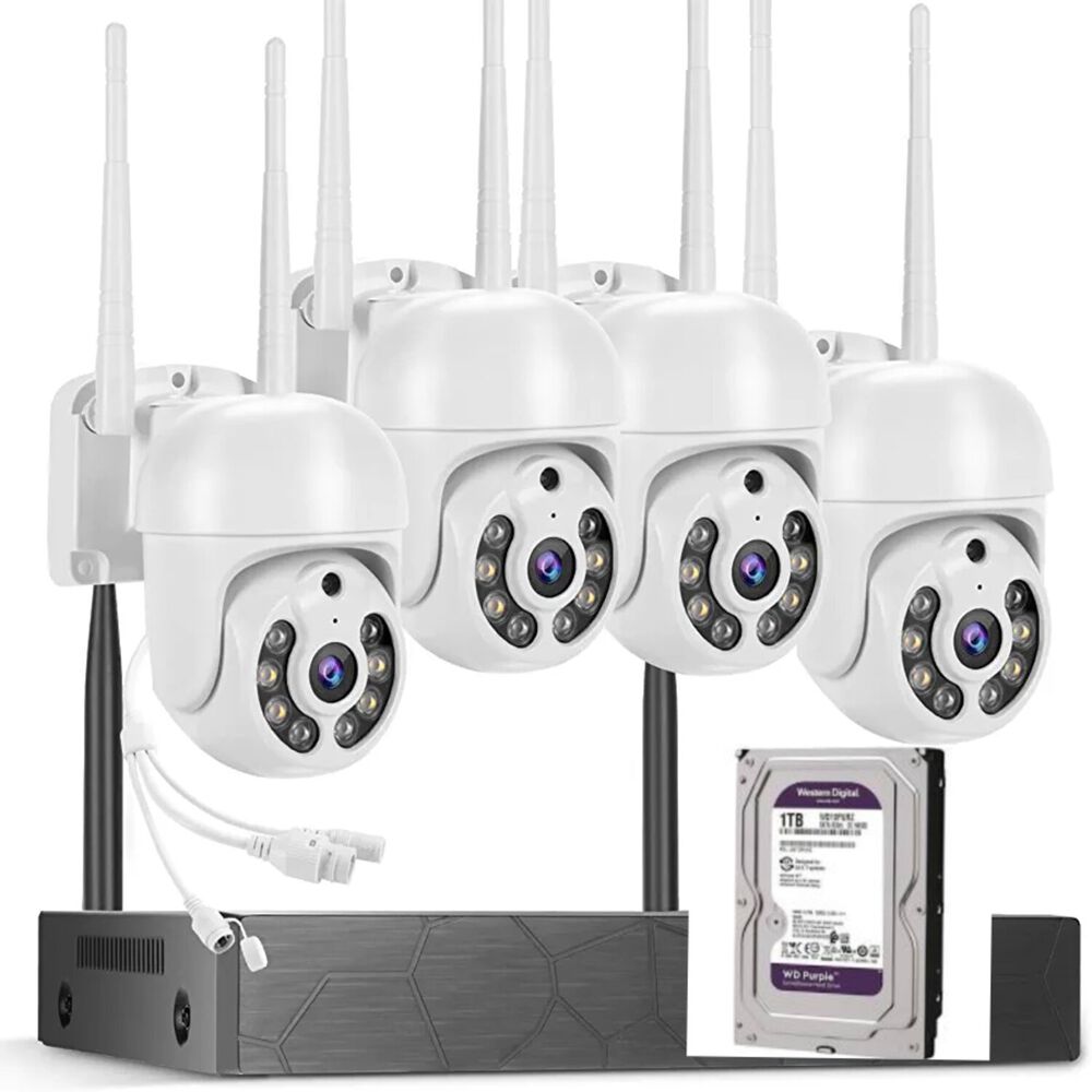 Kit 4 C&aacute;maras Inalambricas Profesional Ip Audio 355 Con Disco Duro 1 Terabyte image number 0.0