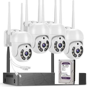 Kit 4 C&aacute;maras Inalambricas Profesional Ip Audio 355 Con Disco Duro 1 Terabyte