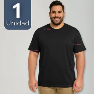 Polera Camiseta 100% Algod&oacute;n Premium Manga Corta B&aacute;sico Negro Hombre