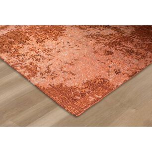 Alfombra Jacquard Naranja Rectangular Mediana
