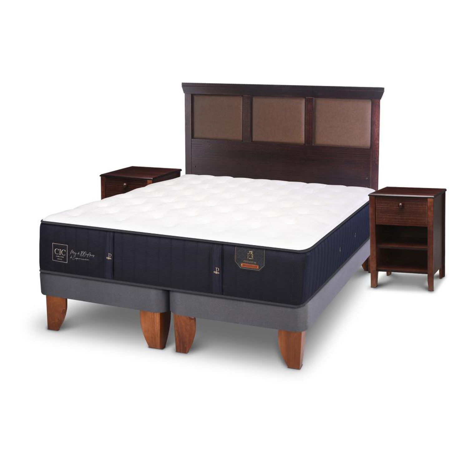 Cama Europea Cic Premium / King / Base Dividida + Set De Maderas image number 3.0