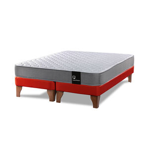 Cama Europea Zen Best Tela Pu Rojo 2 Plazas