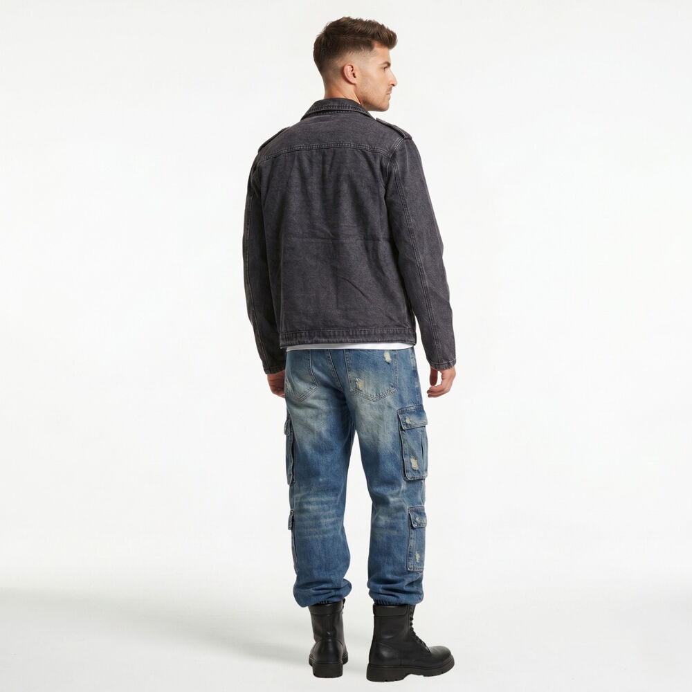 Chaqueta Mezclilla Denim Aviadora Hombre Klhoe image number 2.0