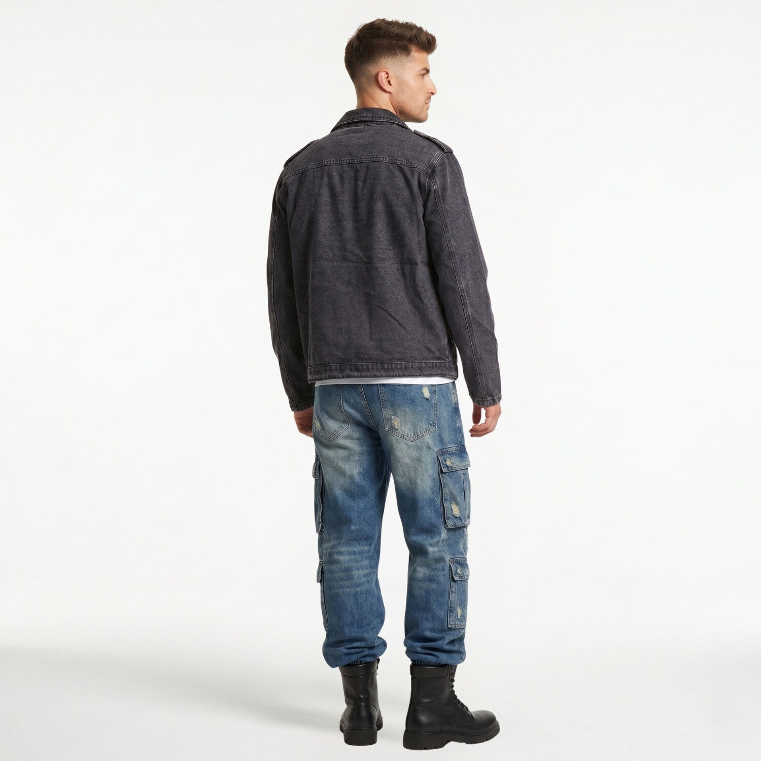 Chaqueta Mezclilla Denim Aviadora Hombre Klhoe image number 2.0