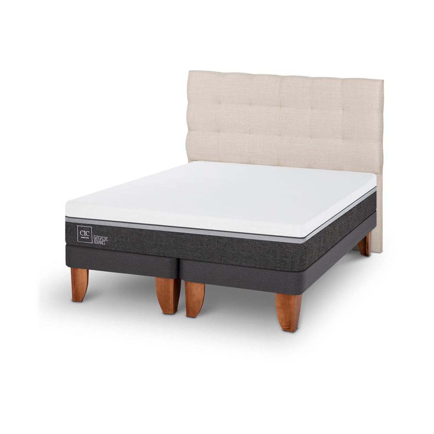 Cama Europea Cic Ortopedic Advance / King / Base Dividida + Respaldo image number 4.0