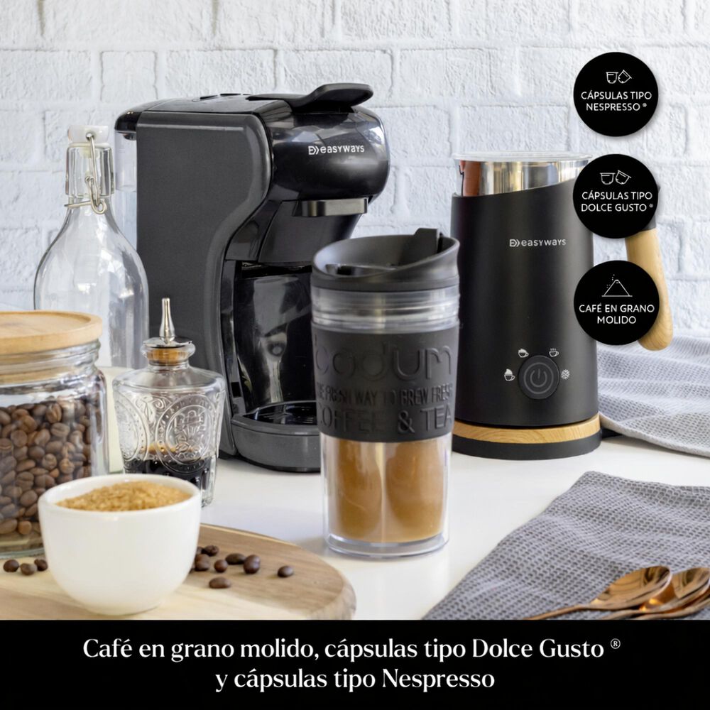 Cafetera C&aacute;psulas Espresso Milano Coffee 3en1 Gris Easyways image number 2.0