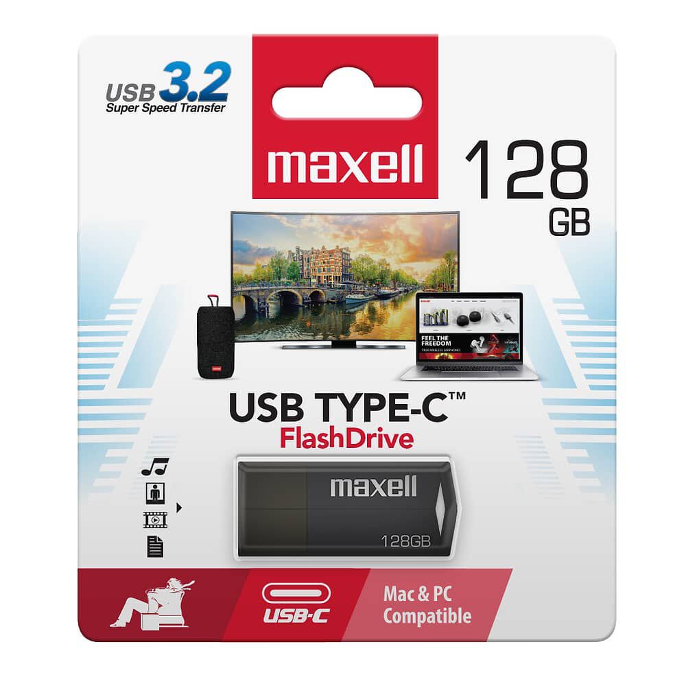 Pendrive Maxell Usbtc Tipo C 128gb 3.2 Negro image number 1.0