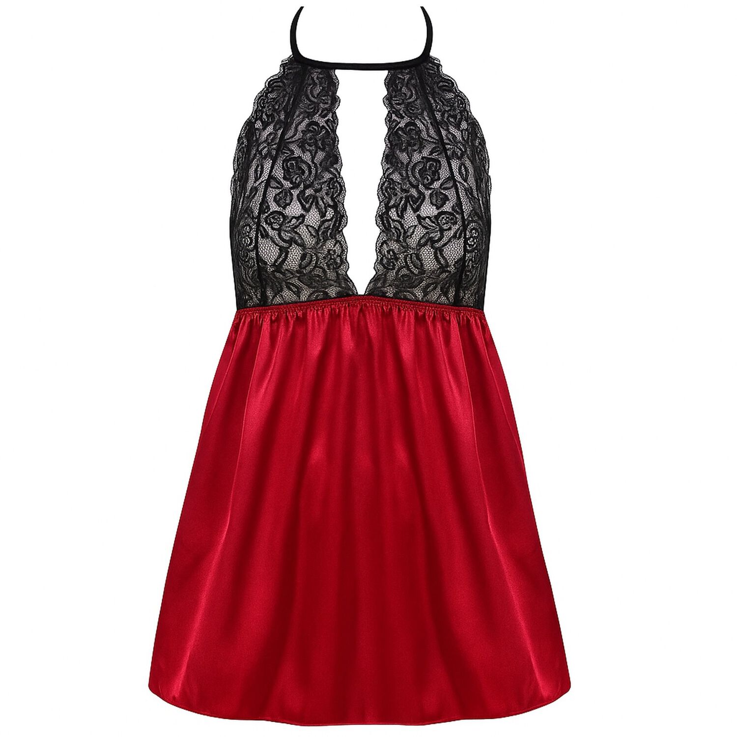 Lenceria Babydoll Encaje En Pechos Saten Tallas Grandes Sexy image number 3.0