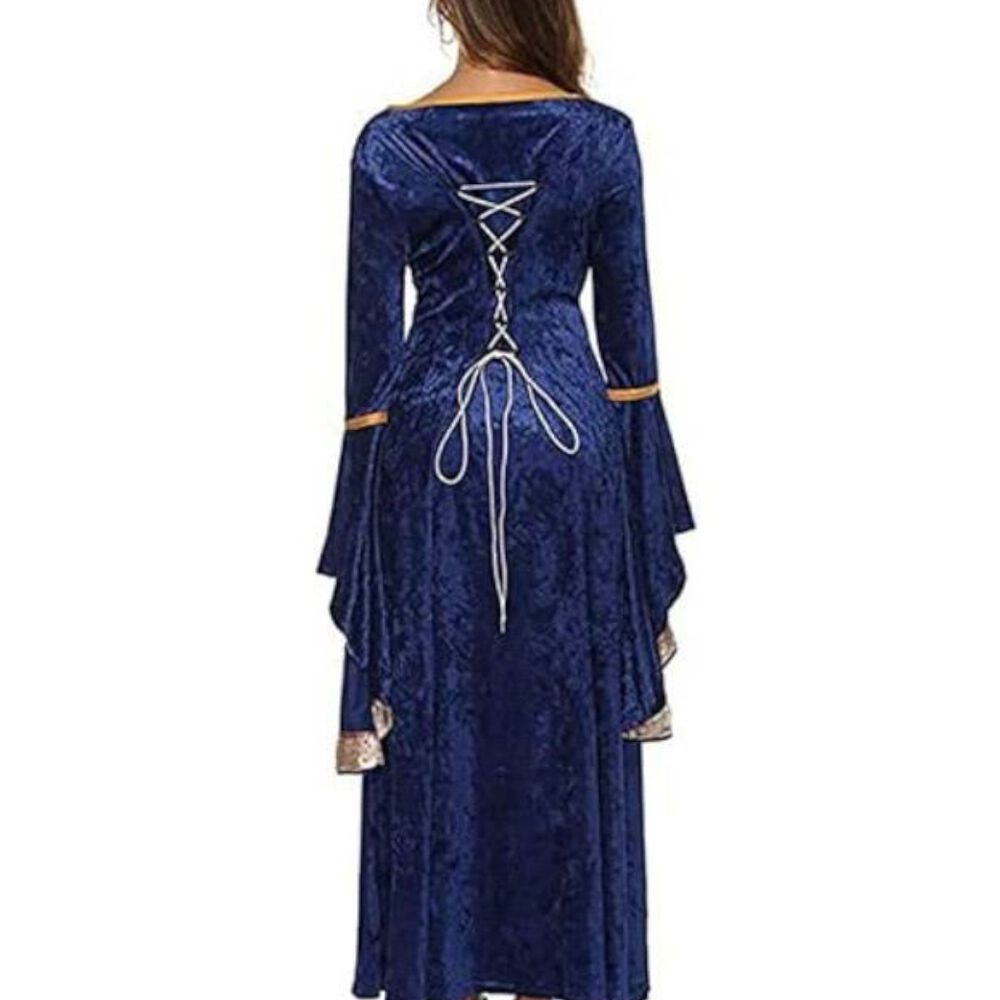 Disfraz Medieval Renacentista Para Mujer Vestido Largo Con Cordones G&oacute;tico image number 5.0
