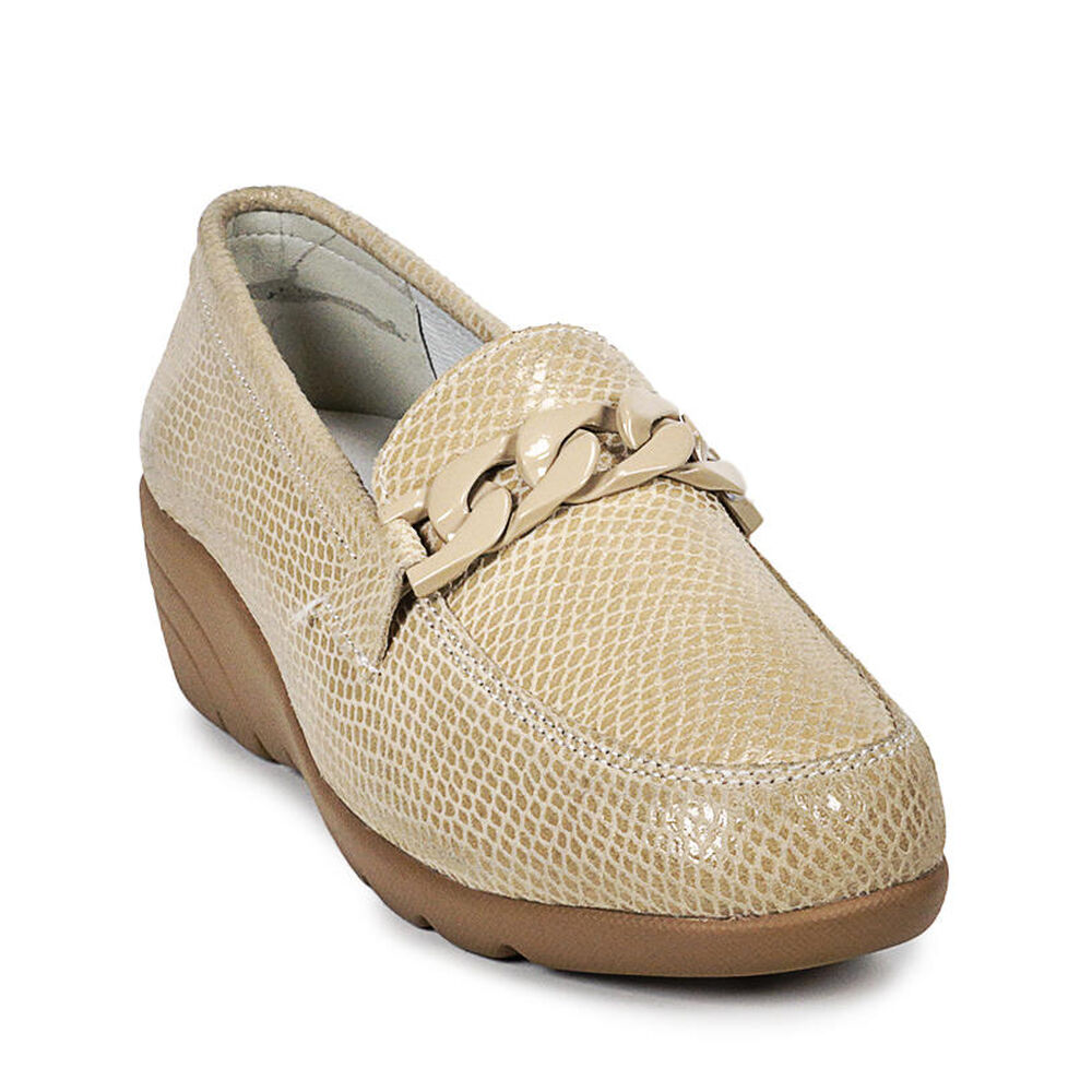 Mocasín Cuero Hadassa Beige image number 2.0