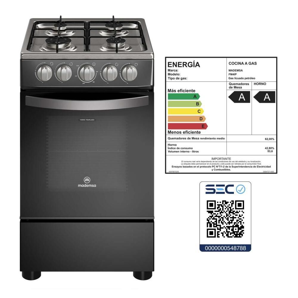 Cocina A Gas Mademsa FM4IP / 4 Quemadores image number 1.0