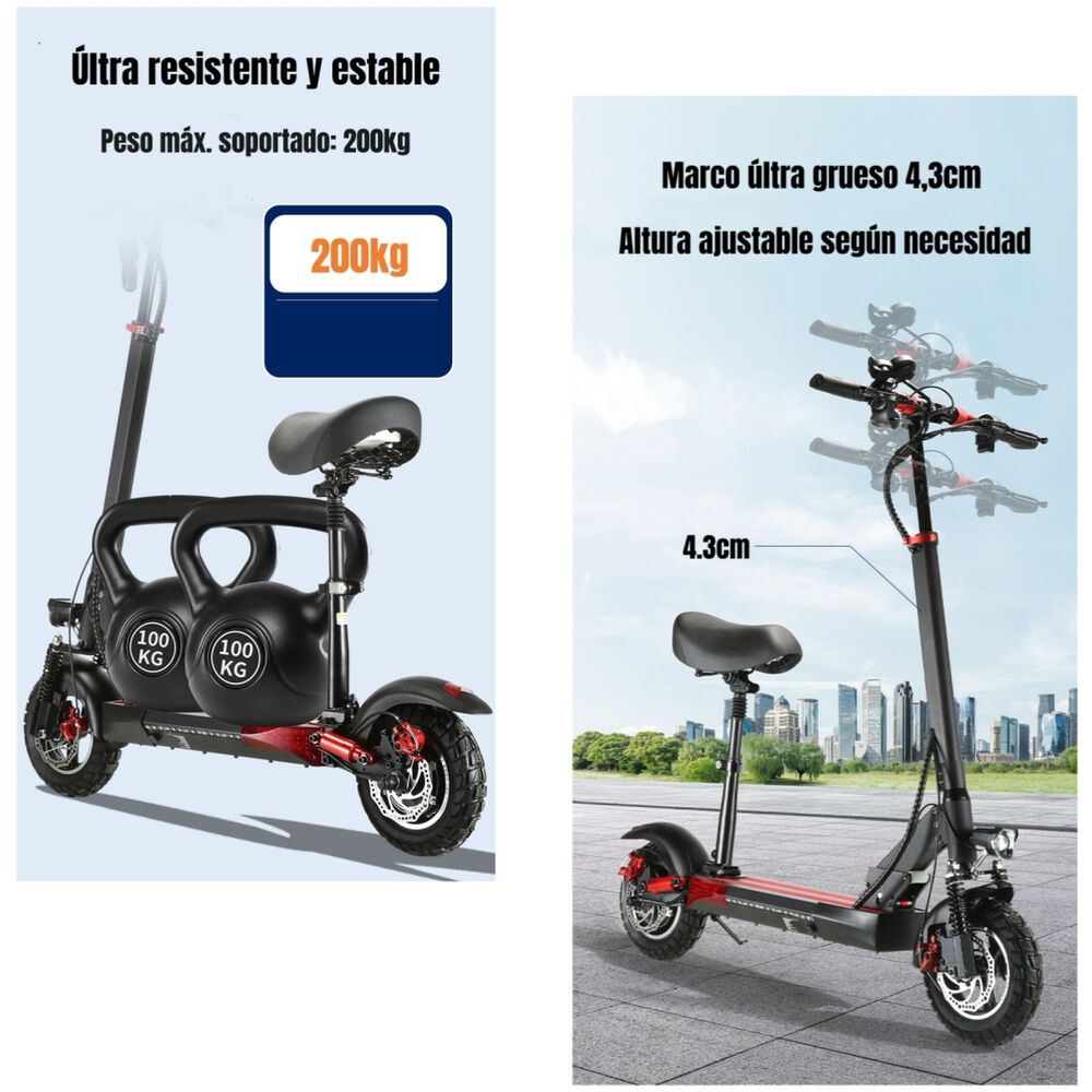 Scooter Adulto El&eacute;ctrico 40km 48v 350w Edge Negro image number 0.0