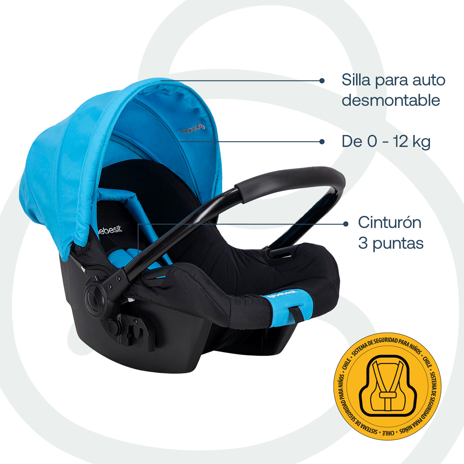 Coche Travel System Go Lite Azul image number 5.0