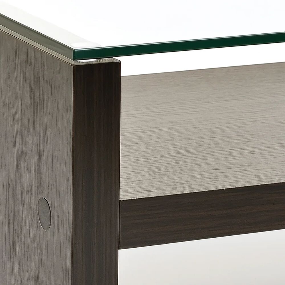 Mesa De Centro Moderna Madera Walnut Wood Vidrio image number 5.0