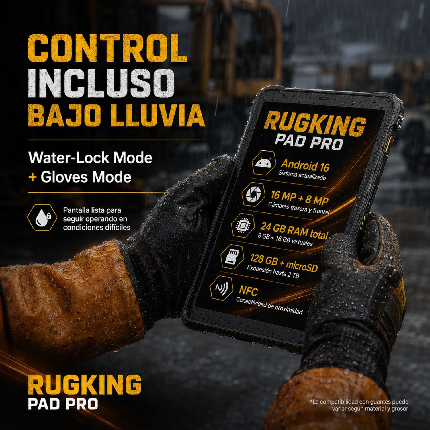 Tablet Rugged Ulefone Rugking Pad Pro 4g Compacta 128gb 24gb image number 7.0